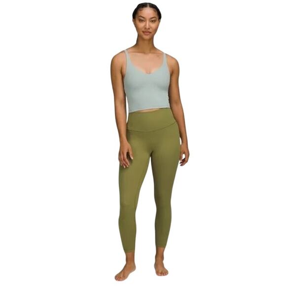 Lululemon Olive Khaki Green Green Align High-Rise Pant 25" Leggings Size 6 - Picture 1 of 7